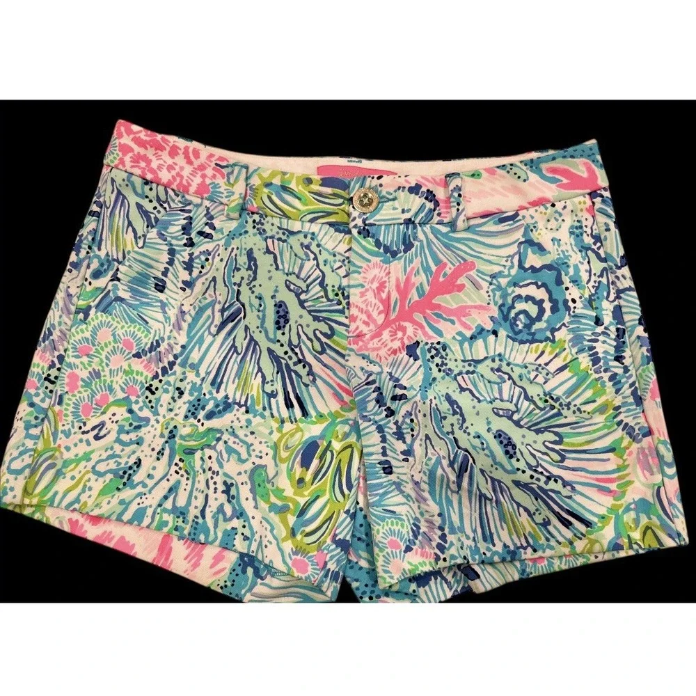 Lilly Pulitzer Callahan knit sink or swim Vibrant Tropical Women's Shorts Size 2